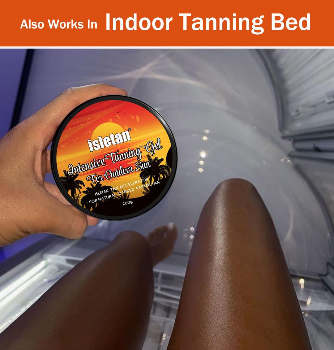 isletan intensive tanning gel pineapple, tanning gel for outdoor sun & tanning bed