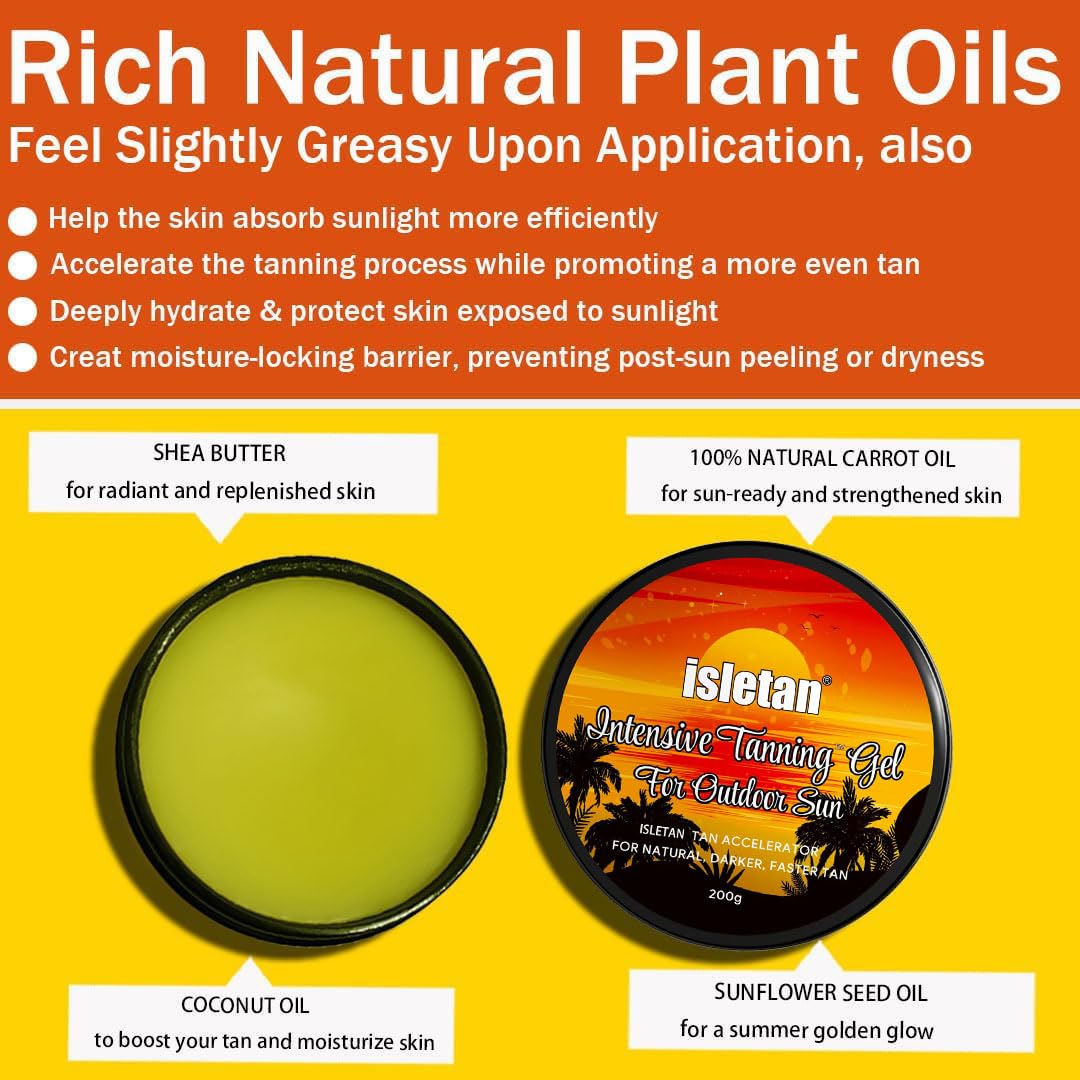 isletan intensive tanning gel pineapple, tanning gel for outdoor sun & tanning bed