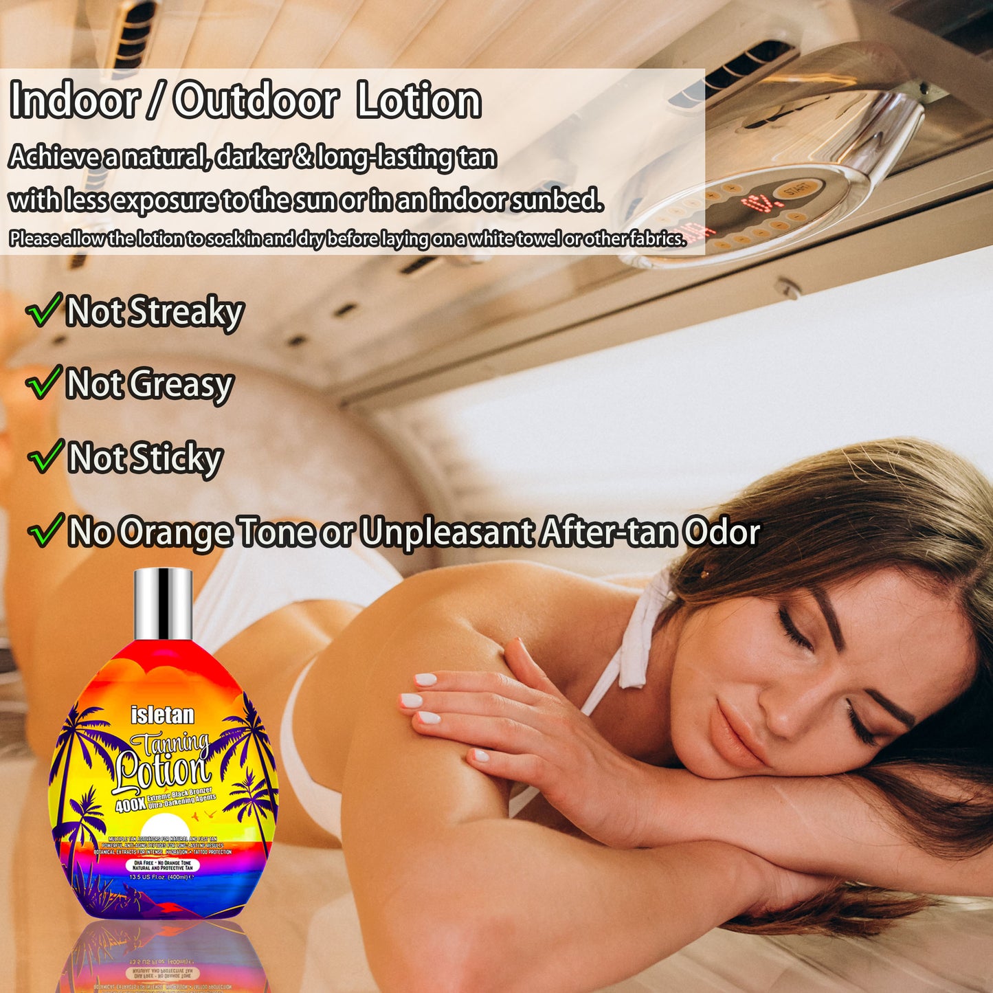 Pineapple 400X Tanning Lotion For Tanning Beds, Tanning Bed Lotion With Bronzer, 13.5fl.oz
