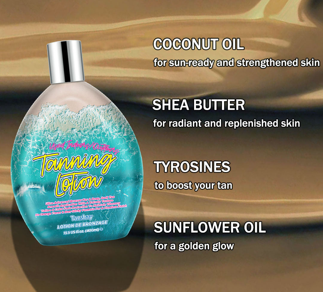 Tansbay Tanning Lotion For Tanning Beds Coconut, Tanning Bed Lotion With Bronzer, 13.5fl.oz