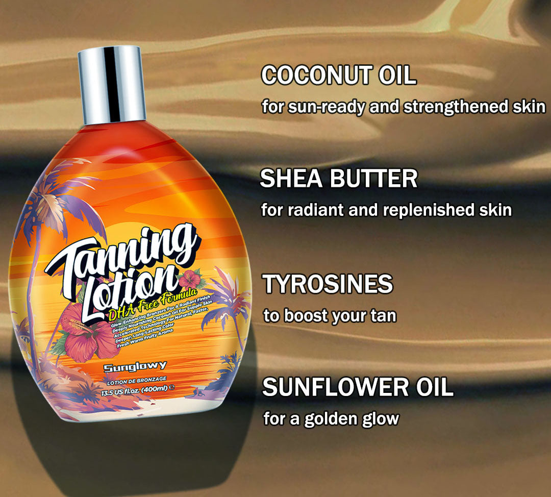 Sunglowy Tanning Lotion For Tanning Beds Grape, Tanning Bed Lotion With Bronzer, 13.5fl.oz