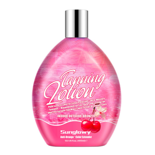 Sunglowy Tanning Lotion For Tanning Beds Cherry, Tanning Bed Lotion With Bronzer, 13.5fl.oz