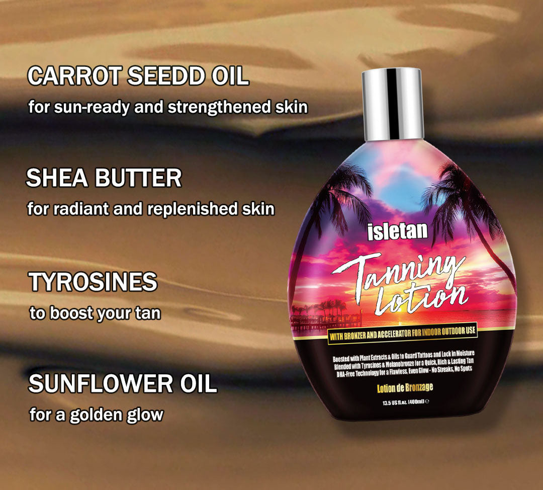 isletan Vanilla Bronzing Tanning Lotion For Tanning Beds, Indoor Tanning Bed Lotion, Sunbed Lotion Accelerator With Bronzer And Accelerator, Outdoor Tanning Lotion For Tattoo Without DHA, 13.5fl.oz