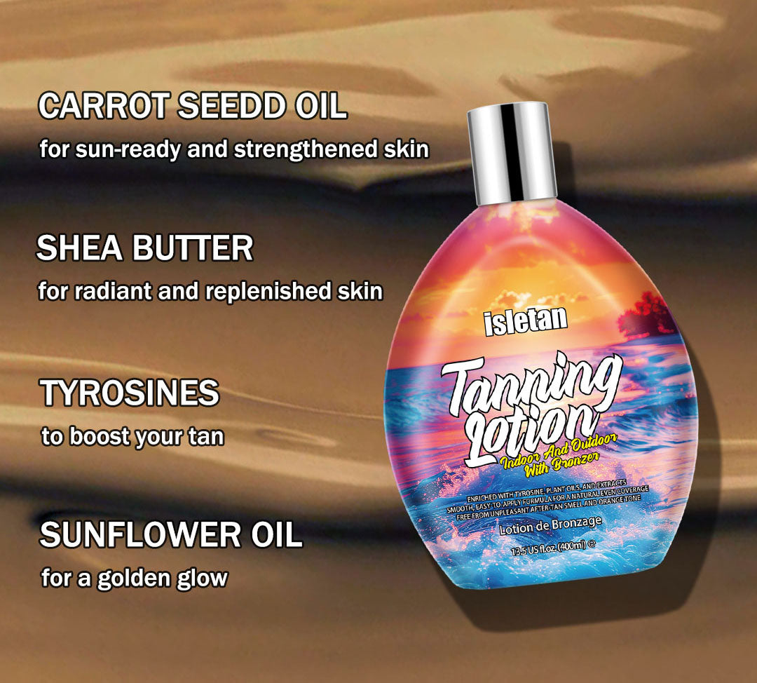 isletan Cherry Outdoor Indoor Tanning Lotion For Tanning Beds, Tanning Bed Lotion With Bronzer, 13.5fl.oz