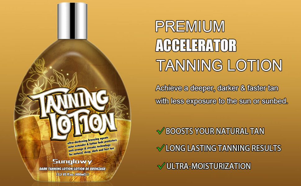 Sunglowy Tanning Lotion For Tanning Beds Mango, Tanning Bed Lotion With Bronzer, 13.5fl.oz