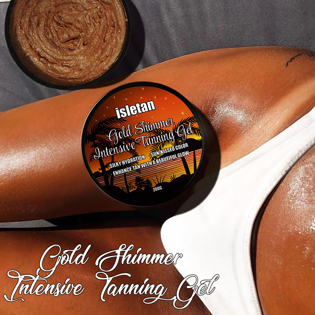 isletan Gold Shimmer Intensive Tanning Tanning Gel Mango, Tanning Gel for Outdoor Sun
