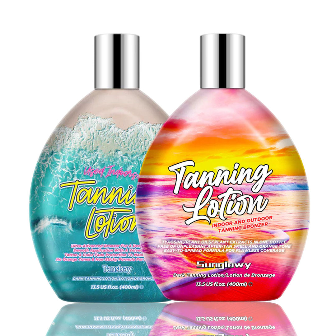 Sunglowy Tanning Lotion For Tanning Beds Value Pack 2pcs , Tanning Bed Lotion With Bronzer, 13.5fl.oz*2
