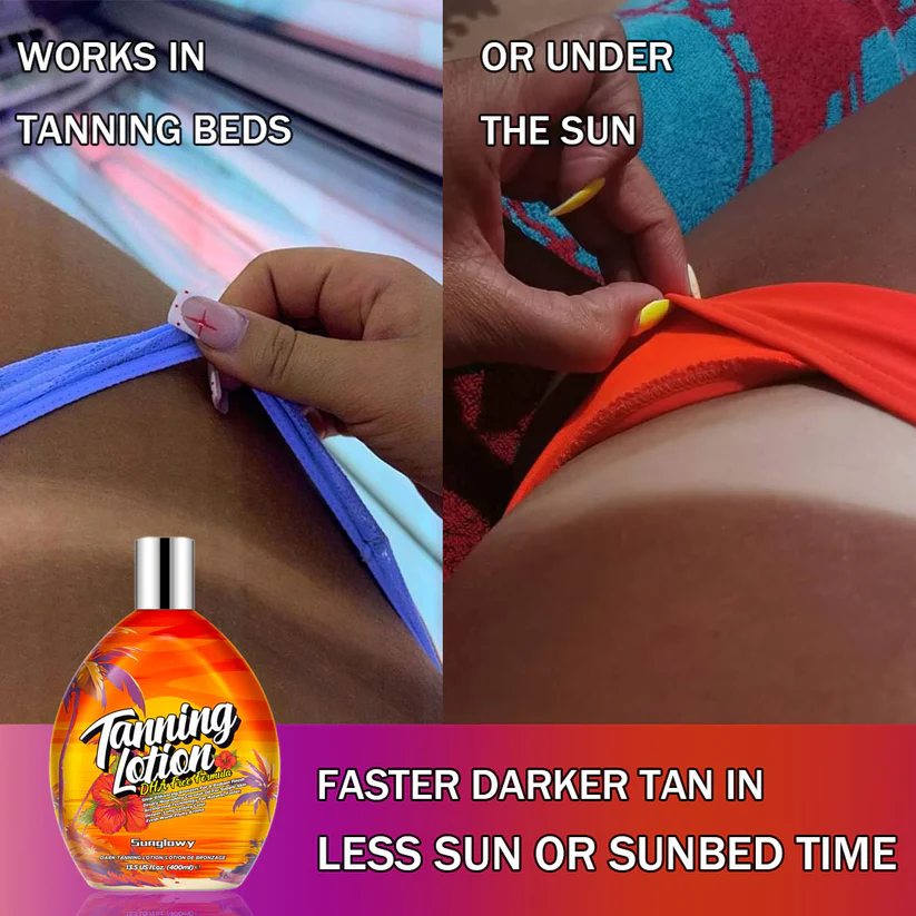 Sunglowy Tanning Lotion For Tanning Beds Value Pack 2pcs , Tanning Bed Lotion With Bronzer, 13.5fl.oz*2