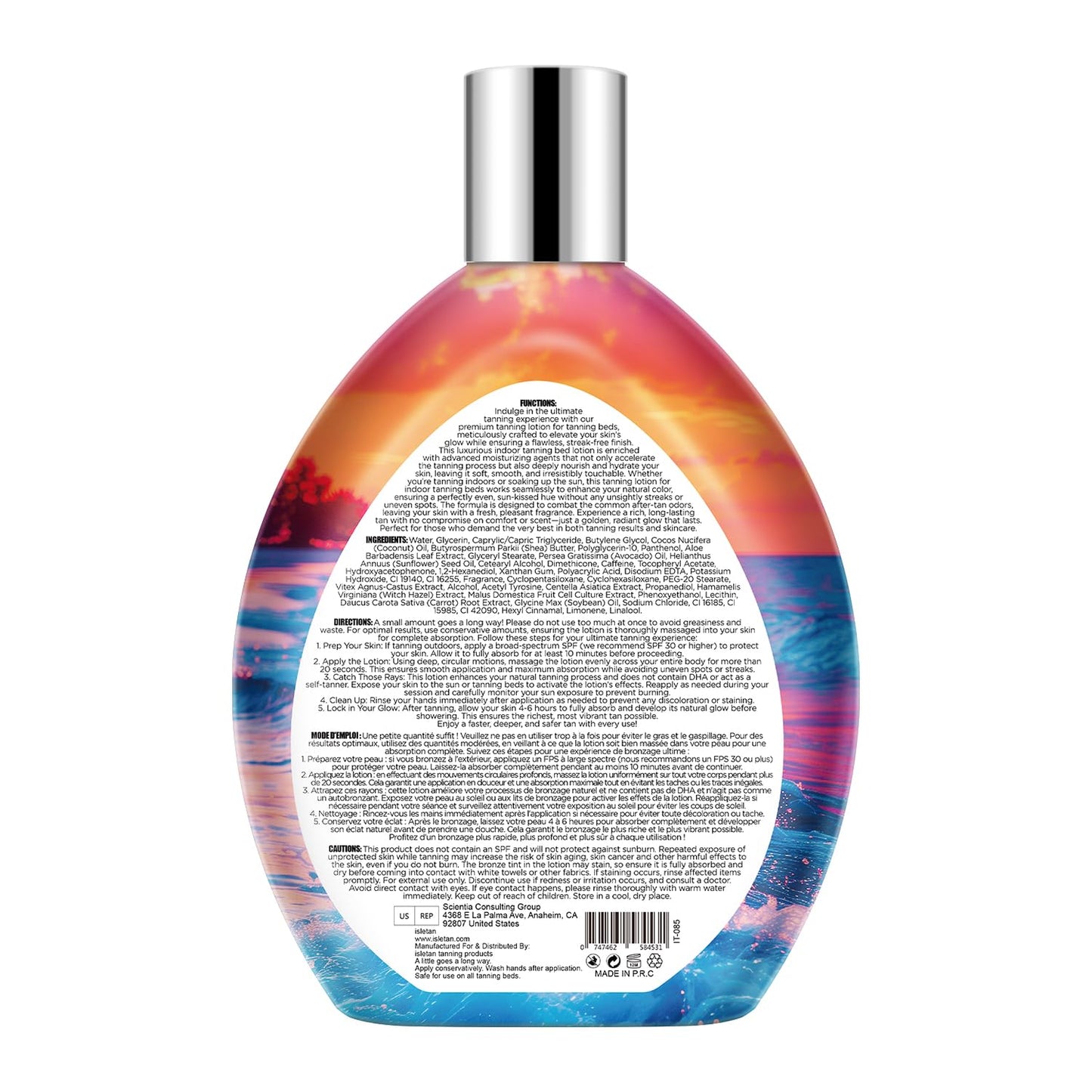 isletan Cherry Outdoor Indoor Tanning Lotion For Tanning Beds, Tanning Bed Lotion With Bronzer, 13.5fl.oz