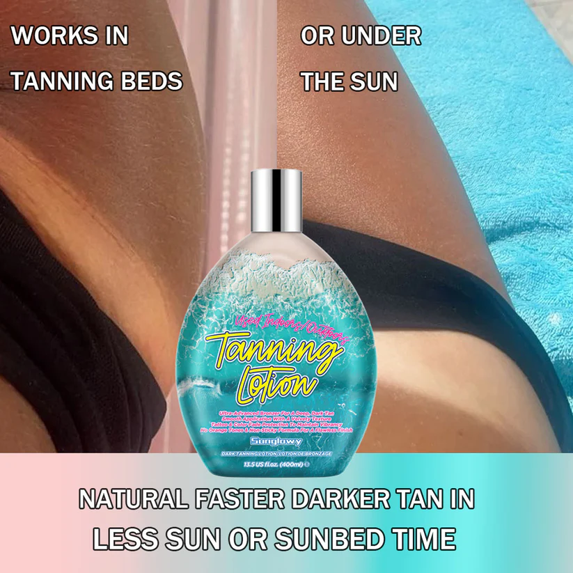 Sunglowy Tanning Lotion For Tanning Beds Value Pack 2pcs , Tanning Bed Lotion With Bronzer, 13.5fl.oz*2