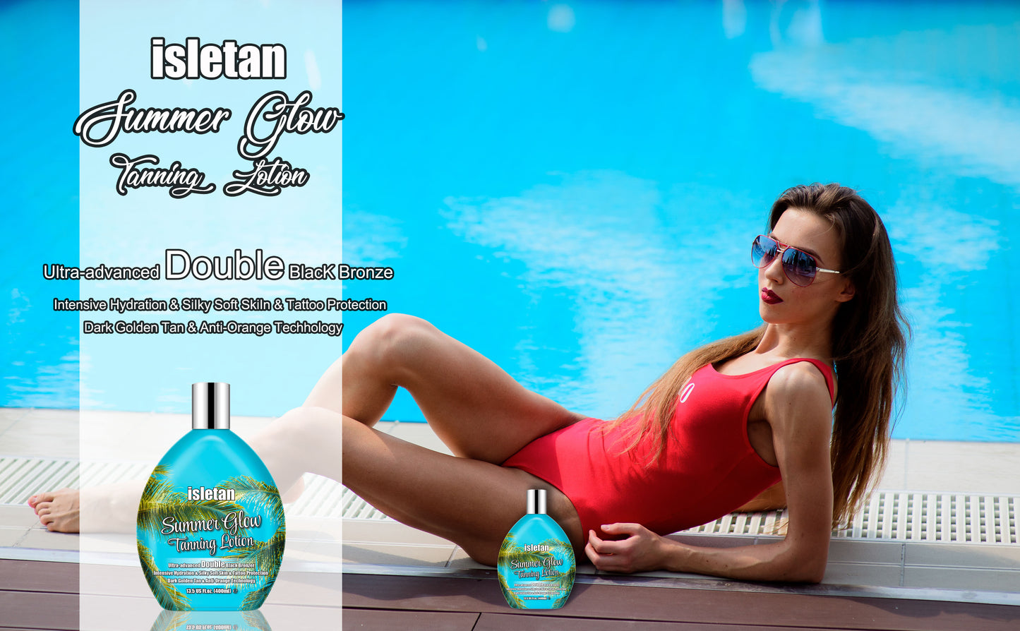 isletan Summer Glow Tanning Lotion Accelerator for Indoor Tanning Beds & Outdoor Sun with Bronzer to Get Dark Fast Tan