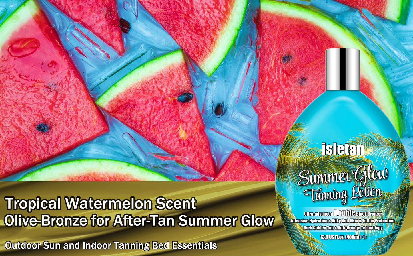 isletan Summer Glow Tanning Lotion Accelerator for Indoor Tanning Beds & Outdoor Sun with Bronzer to Get Dark Fast Tan