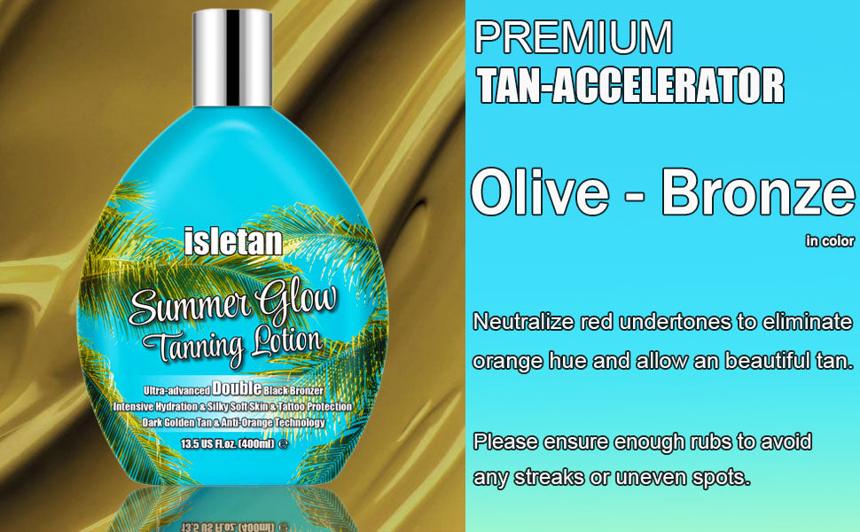 isletan Summer Glow Tanning Lotion Accelerator for Indoor Tanning Beds & Outdoor Sun with Bronzer to Get Dark Fast Tan