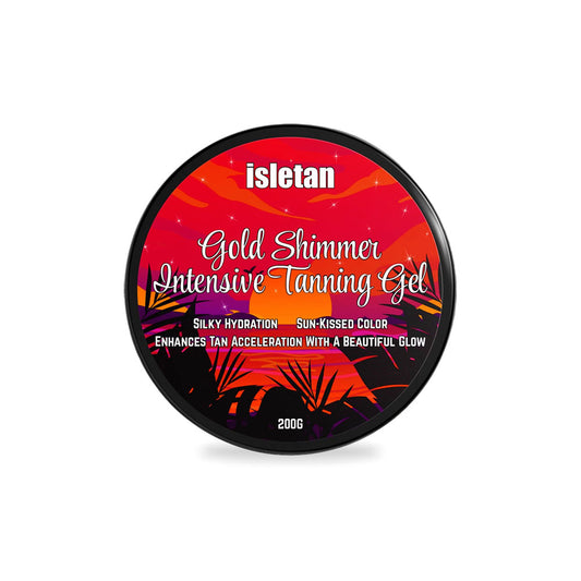 isletan Gold Shimmer Intensive Tanning Tanning Gel Pomegranate, Tanning Gel for Outdoor Sun