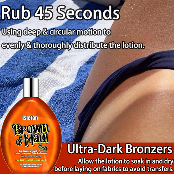 isletan Brown of Maui Indoor Outdoor Tanning Lotion with Bronzer and Accelerator