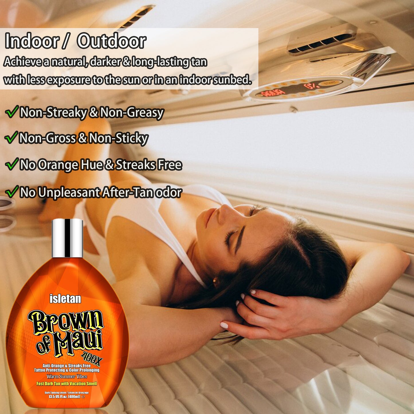 isletan Brown of Maui Indoor Outdoor Tanning Lotion with Bronzer and Accelerator