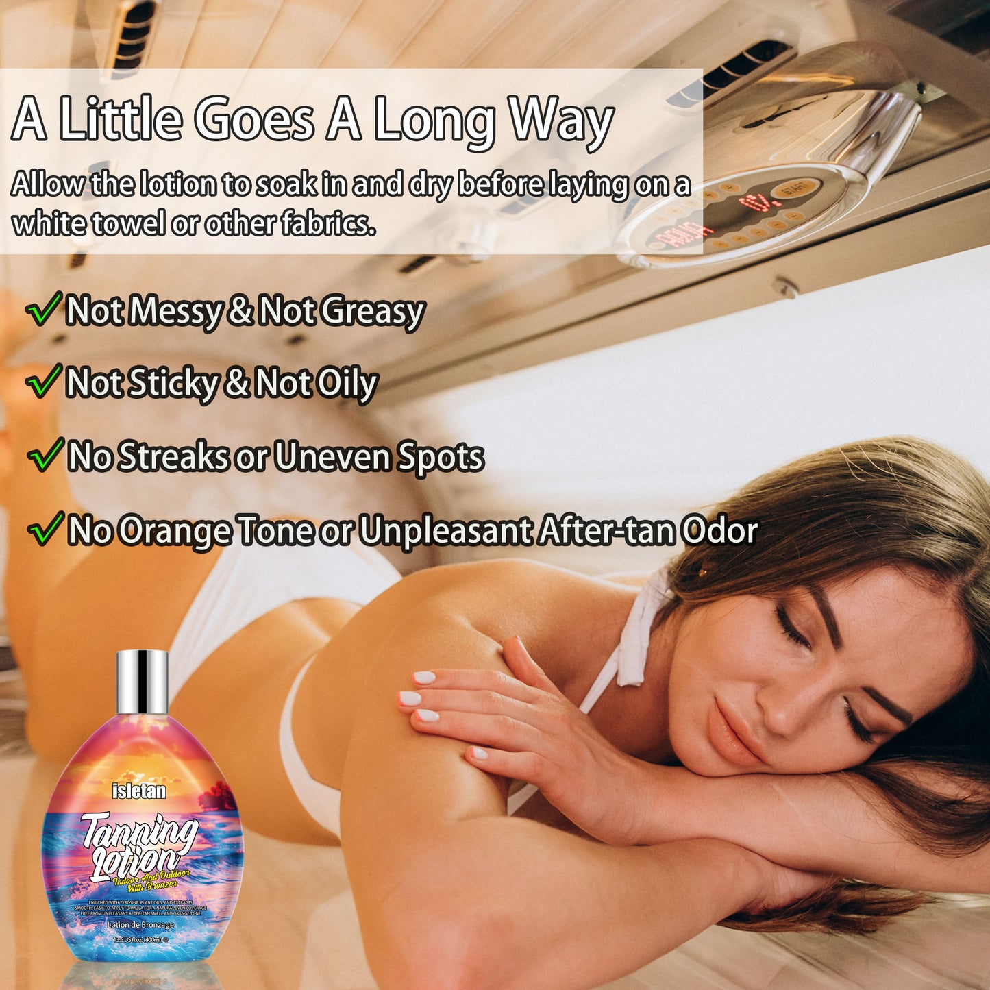 isletan Cherry Outdoor Indoor Tanning Lotion For Tanning Beds, Tanning Bed Lotion With Bronzer, 13.5fl.oz