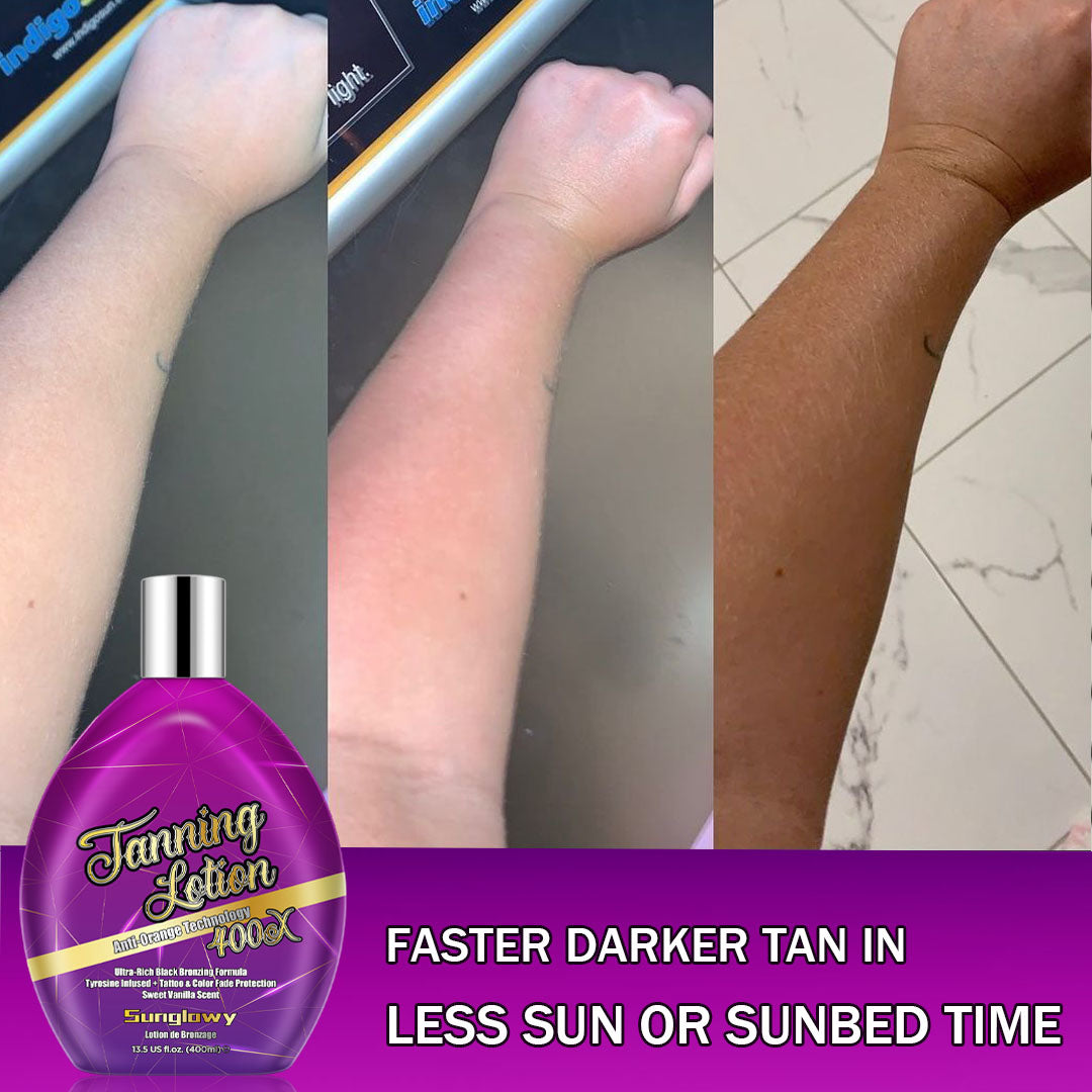 Sunglowy Tanning Lotion For Tanning Beds Vanilla, Tanning Bed Lotion With Bronzer, 13.5fl.oz