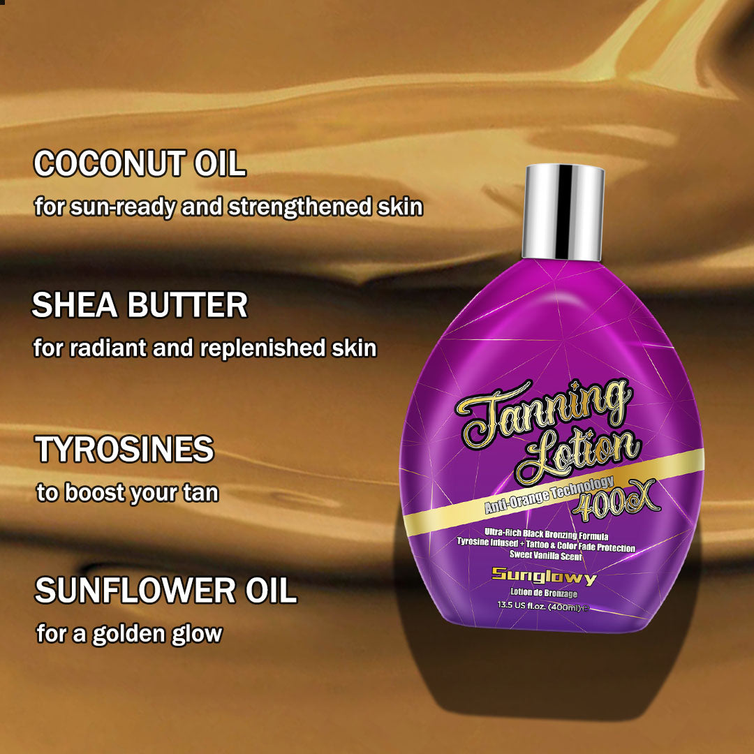 Sunglowy Tanning Lotion For Tanning Beds Vanilla, Tanning Bed Lotion With Bronzer, 13.5fl.oz