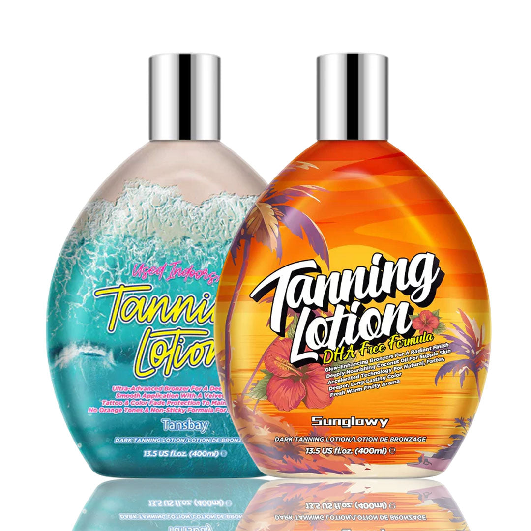 Sunglowy Tanning Lotion For Tanning Beds Value Pack 2pcs , Tanning Bed Lotion With Bronzer, 13.5fl.oz*2