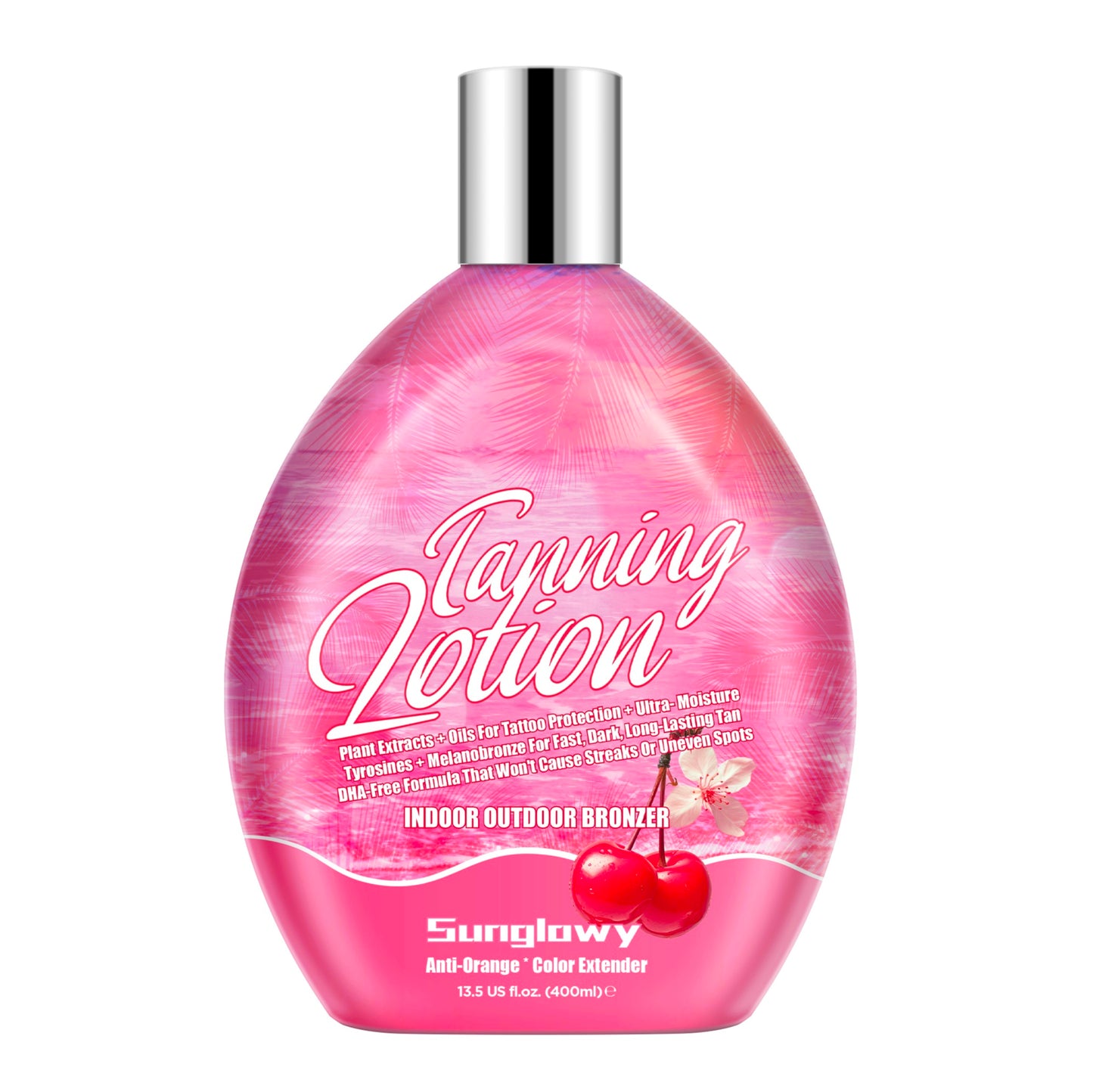 Sunglowy Tanning Lotion For Tanning Beds Cherry, Tanning Bed Lotion With Bronzer, 13.5fl.oz