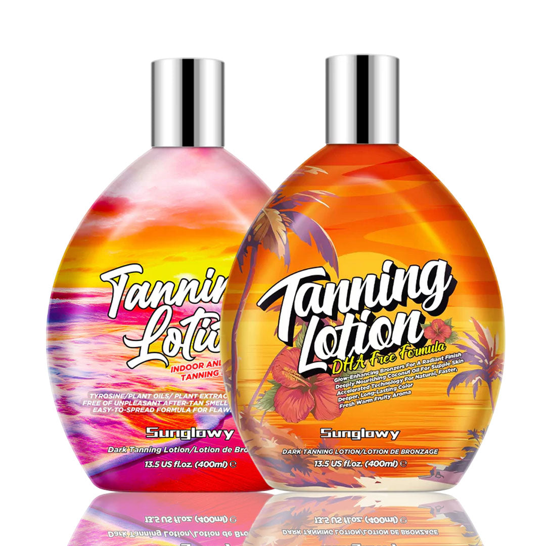Sunglowy Tanning Lotion For Tanning Beds Value Pack 2pcs , Tanning Bed Lotion With Bronzer, 13.5fl.oz*2